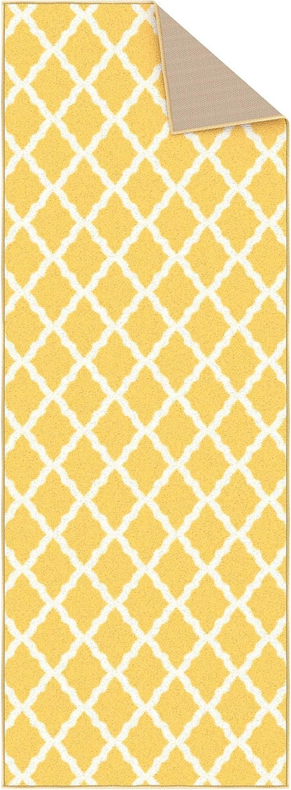 Ottomanson Hallway Runner Rug 2'2" x 6' Non Slip Trellis Area Rugs Easy to - Image 7