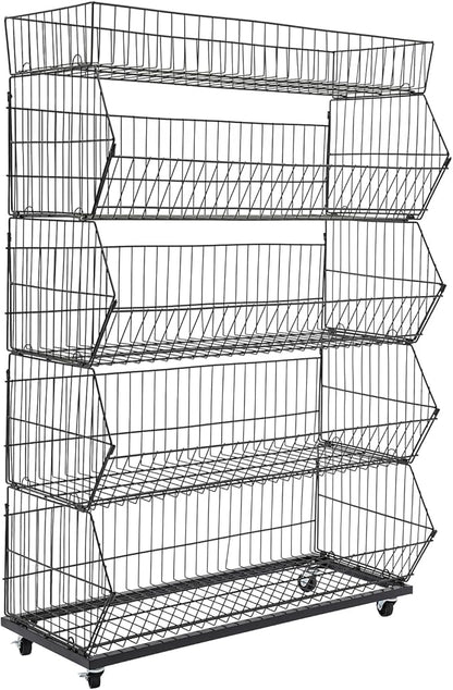 Retail Display Rack 5-Tier Market Merchandise Display Shelf Fruit Store Storage by Unknown