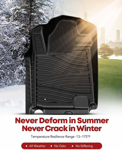 YHTAUTO Floor Mats Fit 2012-2013 Toyota Tundra CrewMax Cab, TPE All Weather Car - Image 8