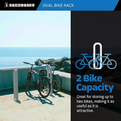 Sandbaggy Modern Commercial Bike Rack | 6.5” x 3” x 35” Oval Design | In-Ground - Image 5