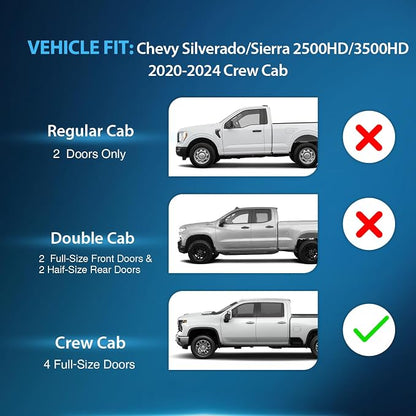 Nilight in Channel Rain Guards for Chevy Silverado/Sierra 2500HD/3500HD 2020 - Image 5
