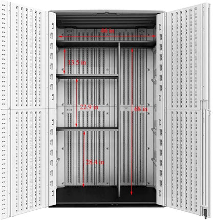 66 Cu.ft Vertical Storage Shed, Waterproof Polyethylene Resin Outdoor Storage - Image 3
