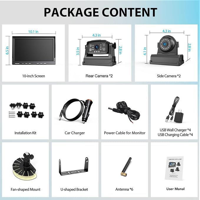 Magnetic Wireless Backup Camera: 10" HD 1080P DVR Monitor - Image 8