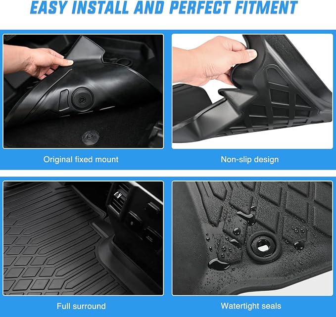 Nilight TPE Floor Mats for 2021 2022 2023 Hyundai Santa Fe 5 Seat, All Weather - Image 4