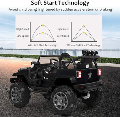 Costzon Ride On Car, 12V Battery Powered Electric Ride On Truck w/Parental - Image 8
