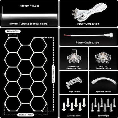 BRILLIHOOD Hexagon Garage Lights, LED Honeycomb Garage Lights, 6500K Super - Image 3