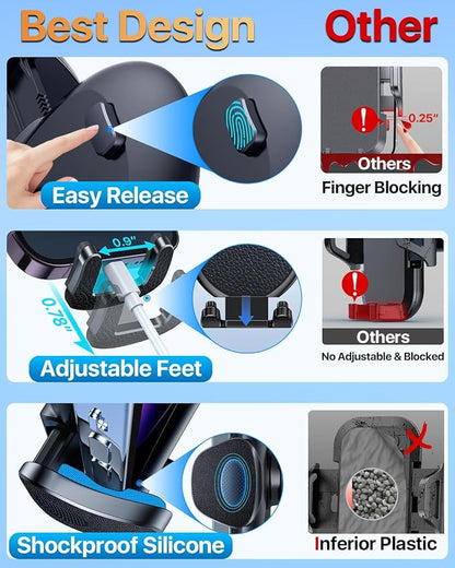 HTU 【Military-Grade Car Phone Holder, 【Strongest & Longest Steel-Hook】 Car Vent - Image 7