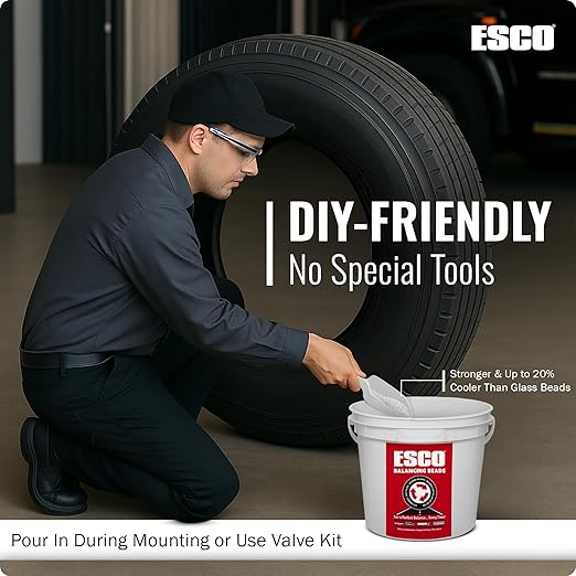 ESCO Tire Balance Beads – 17.6 lb Bulk Bucket | Reusable Ceramic Balancing Beads - Image 6
