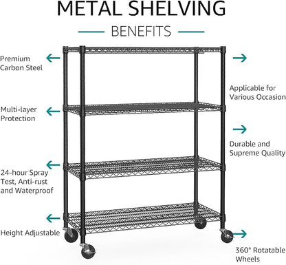 IZEUK Garage Shelving Wide Storage Shelves 4 Tier Metal Shelves Heavy Duty - Image 4