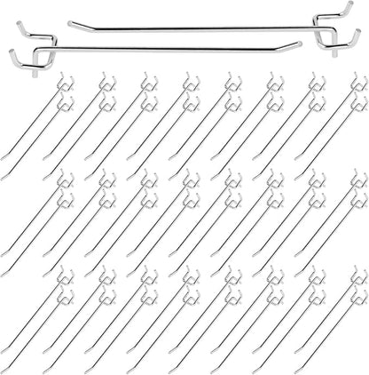 50Pcs 8"/20CM Pegboard Hooks Assortment Set, Metal Peg Board Hooks by Yauhar