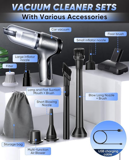Saker Car Vacuum Portable Cordless 3 in 1 Handheld Car Vacuum 15000PA High Power - Image 7