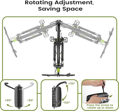 Swivel Bike Wall Mount, 150° Swivel Vertical Bike Rack Wall Hanger Holds up to - Image 2
