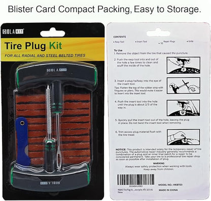 HolaKit Tire Plug Kit, Ergonomic Oversized & Rubber-Grip T-Handle Tools - Image 3