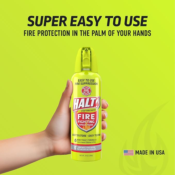 HALT! Fire Fighting Foam Spray – Non-Toxic, PFAS Free, Store & Find in - Image 2