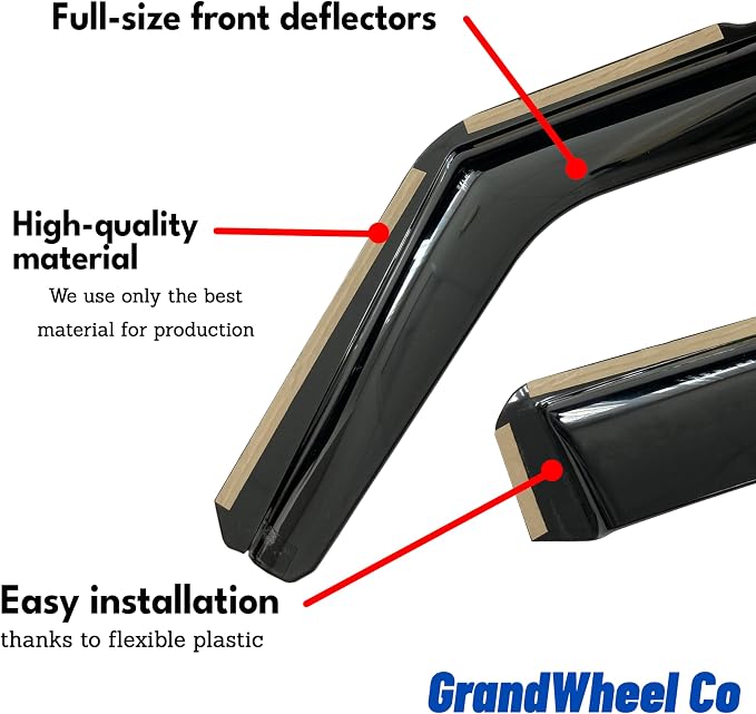 Window Deflectors Smoke Tinted in-Channel Side Window Vent Visor Deflectors - Image 5