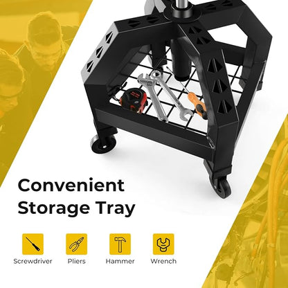 S AFSTAR Shop Stool with Wheels, Height Adjustable Garage Stool with 4 - Image 5