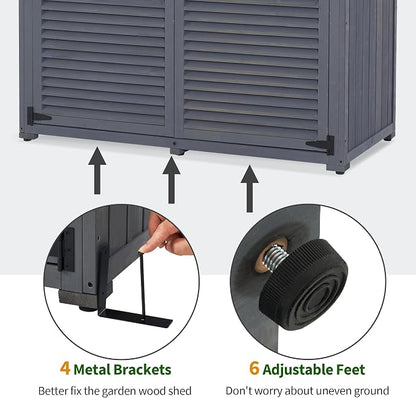 MCombo Outdoor Storage Cabinet, Wooden Storage Shed - Image 5
