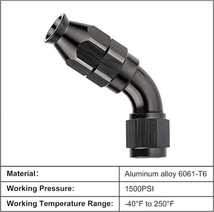 EVIL ENERGY 4AN 60 Degree PTFE One Piece Full Flow End Hose Fitting Aluminum - Image 3