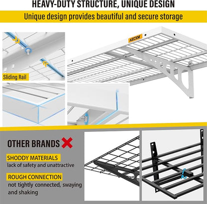 1.64x4ft 2Pack Wire Shelving Unit Heavy Duty Garage Storage Shelves Wall - Image 4