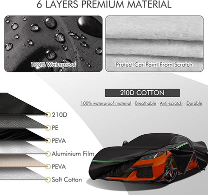 for Corvette 2020-2023 C8 Car Cover 210D Outdoor Waterproof UV Protection - Image 2