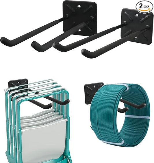 Folding Chair Rack, Heavy Duty Garage Wall Mount Organizer and Holder, Garden by INDECKMO