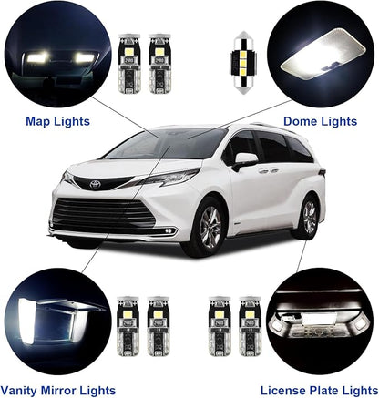 16 Pcs Super Bright 6000K White LED Interior Light: Bulbs Kit Package - Image 2