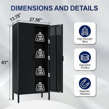 Metal Storage Cabinets with Adjustable Shelves，Pantry Kitchen Storage - Image 2