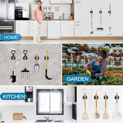 3PCS Broom and Mop Holder, Heavy Duty Garden Tool Organizer Rack Rake and - Image 7