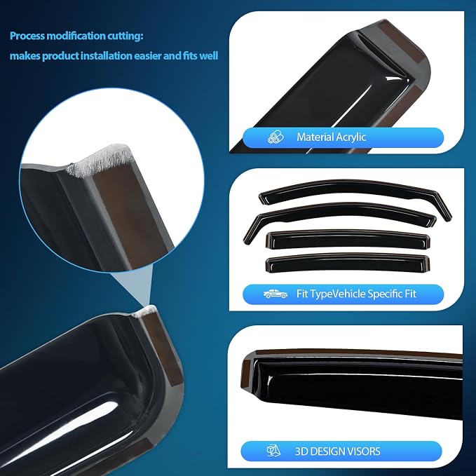 Nilight Vent Window Visors for Toyota Venza 2021 2022 2023 2024 2025, - Image 2