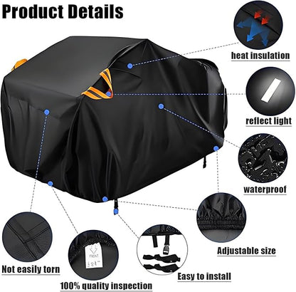 Car Cover 2-3 Seaters Outdoor Waterproof All-Weather Protection Outdoor Heavy - Image 2