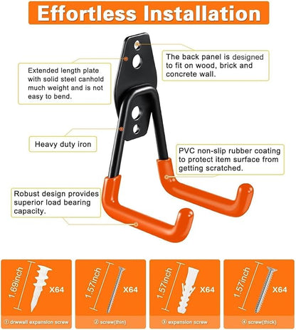 32 Pack Garage Hooks garage organization Steel Heavy Duty Garage Storage Hooks - Image 5