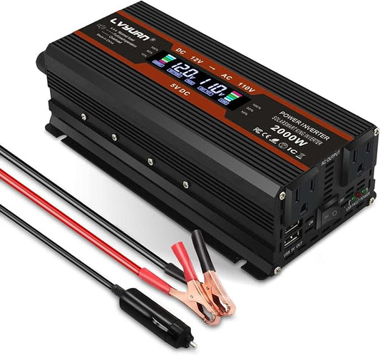 1000W/2000W Car Power Inverter 12v to 110v DC to AC Converter by LVYUAN