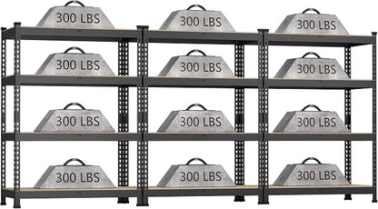 3 Packs 36" W x 16" D x 55" H Adjustable Garage Storage Shelves by BuxWellBang
