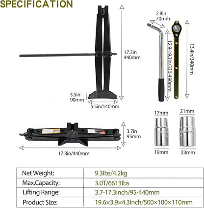 Scissor Jack Car Jack Kit 3 Tons Universal Tire Jack Changing Kit - Image 5