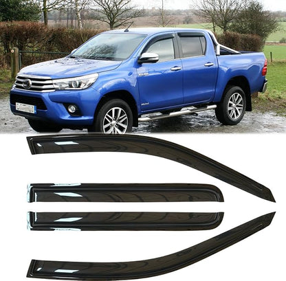 4pcs Outside Mount Style Dark Smoke Window Rain Guards Durable Side Wind - Image 2