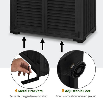 MCombo Outdoor Storage Cabinet, Wooden Storage Shed - Image 5