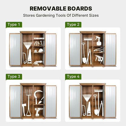 Outdoor Storage Cabinet Wood & Metal - Image 6