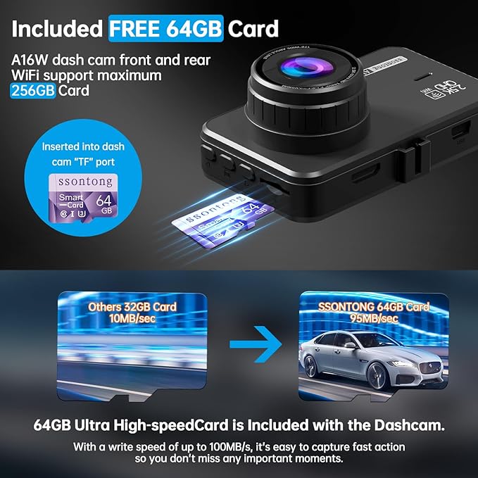 Dash Cam Front and Rear, Dash Camera - Image 5