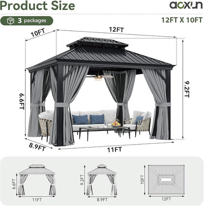 Aoxun 10' X 12' Hardtop Gazebo - Image 9