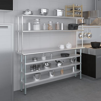 Amgood 14" x 72" Stainless Steel Work Table - Image 9