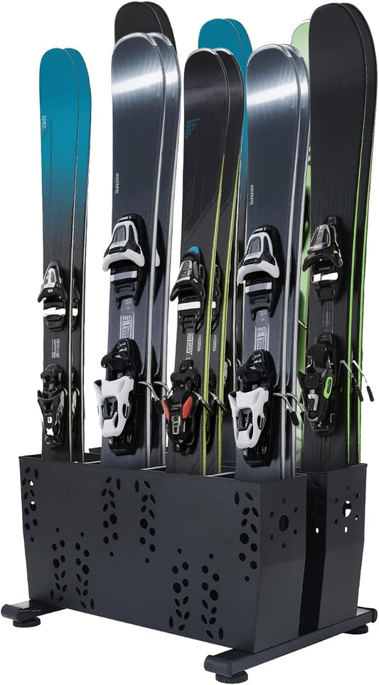 Freestanding Ski Storage Rack for 8 Pairs, Floor Stand Ski Organizer Rack by Unknown