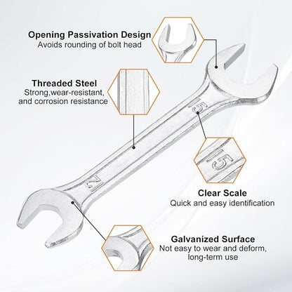 HARFINGTON 2pcs Double Open End Wrench 12mm x 15mm Metric 15 Degree Offset - Image 4