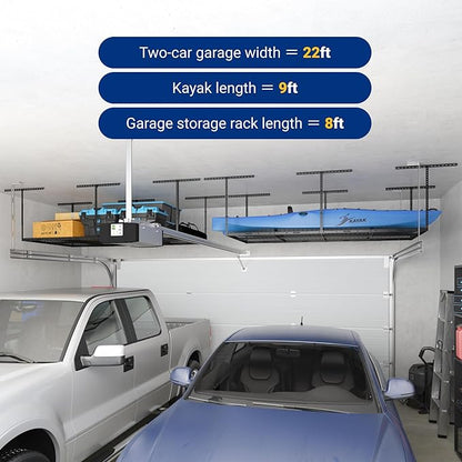 FLEXIMOUNTS 4x8 Overhead Garage Storage Rack, Adjustable Garage Storage - Image 5