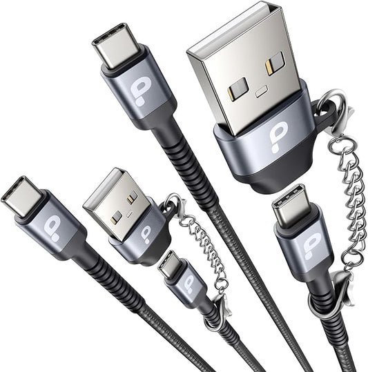 USB C Cable 10FT, USBC to USB-C Cable, Type C Fast Charging Nylon Braided Cord by PRAKIE
