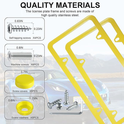 LivTee 4 Holes Stainless Steel License Plate Frames, Automotive Exterior - Image 4