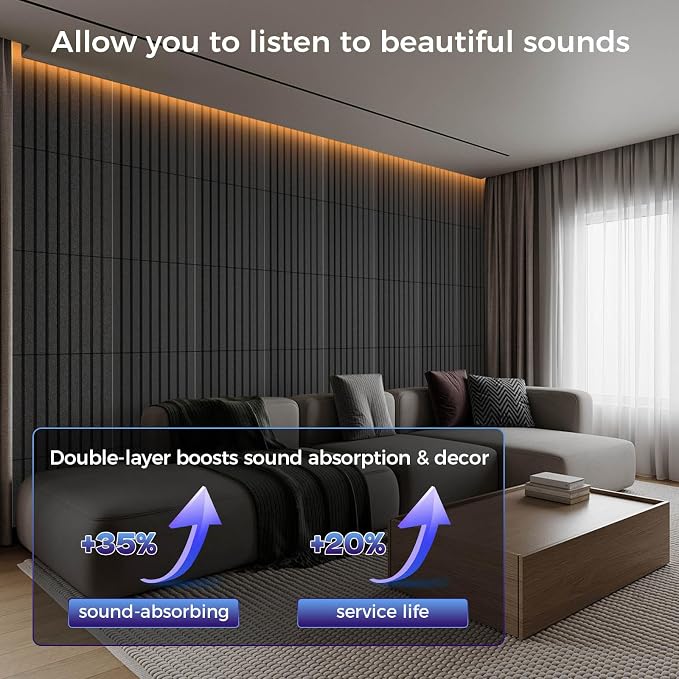 12 Pack Large Soundproof Wall Panels, 15.7 x 15.7 x 0.47 in Sound Proof Foam - Image 3