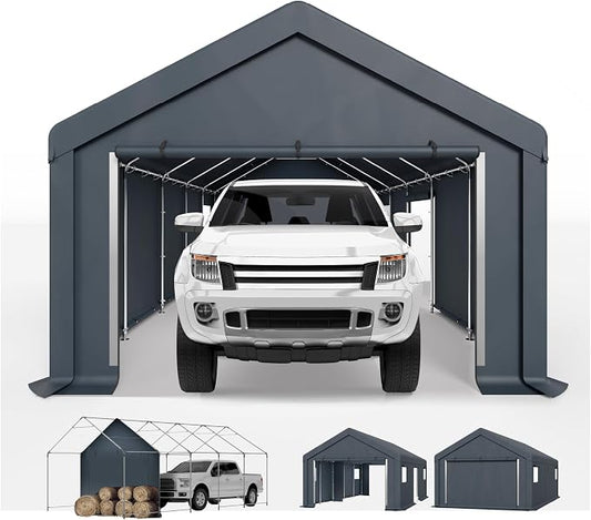 Sophia & William Carport Storage Shed 13x24 ft Portable, Heavy Duty Car Port by SophiaWilliam