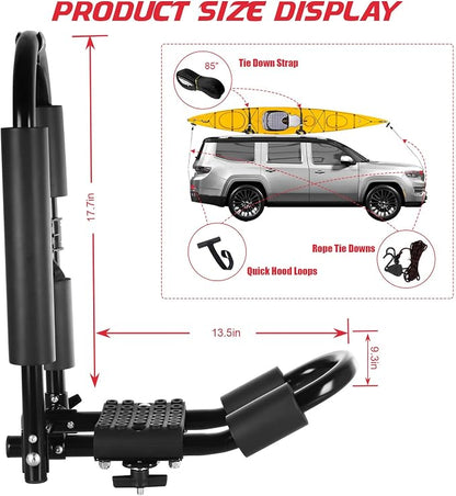 FORWODE Premium Kayak Roof Rack, 2 Pair J-Bar Roof Rack, Folding Adjustable Rack - Image 3