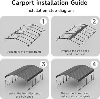 20x30 FT Metal Carport, Enhanced Base and Steel Roof - Image 8