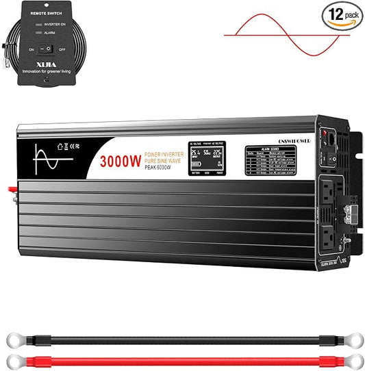 Xijia 3000W Pure Sine Wave Inverter DC 72V to AC 120V 60HZ Solar Converter by XIJIA